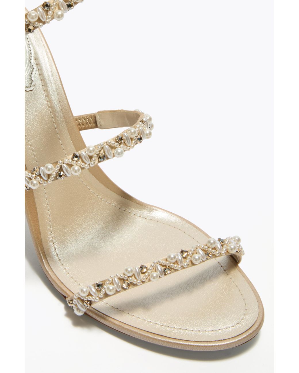 Rene Caovilla White Golden Honey Sandal 80