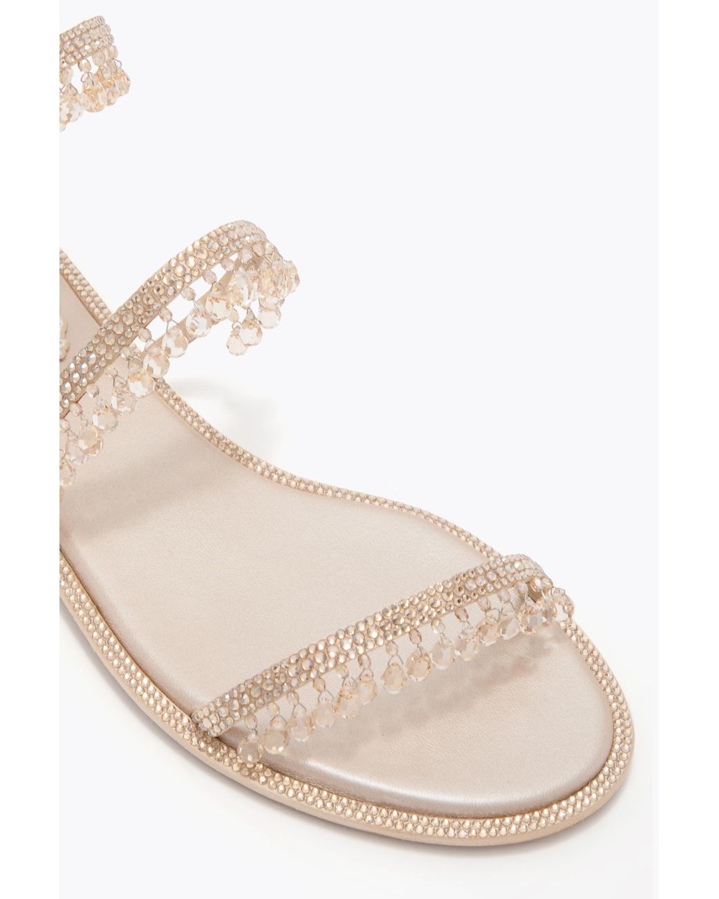 Rene Caovilla White Chandelier Flat Sandal 10