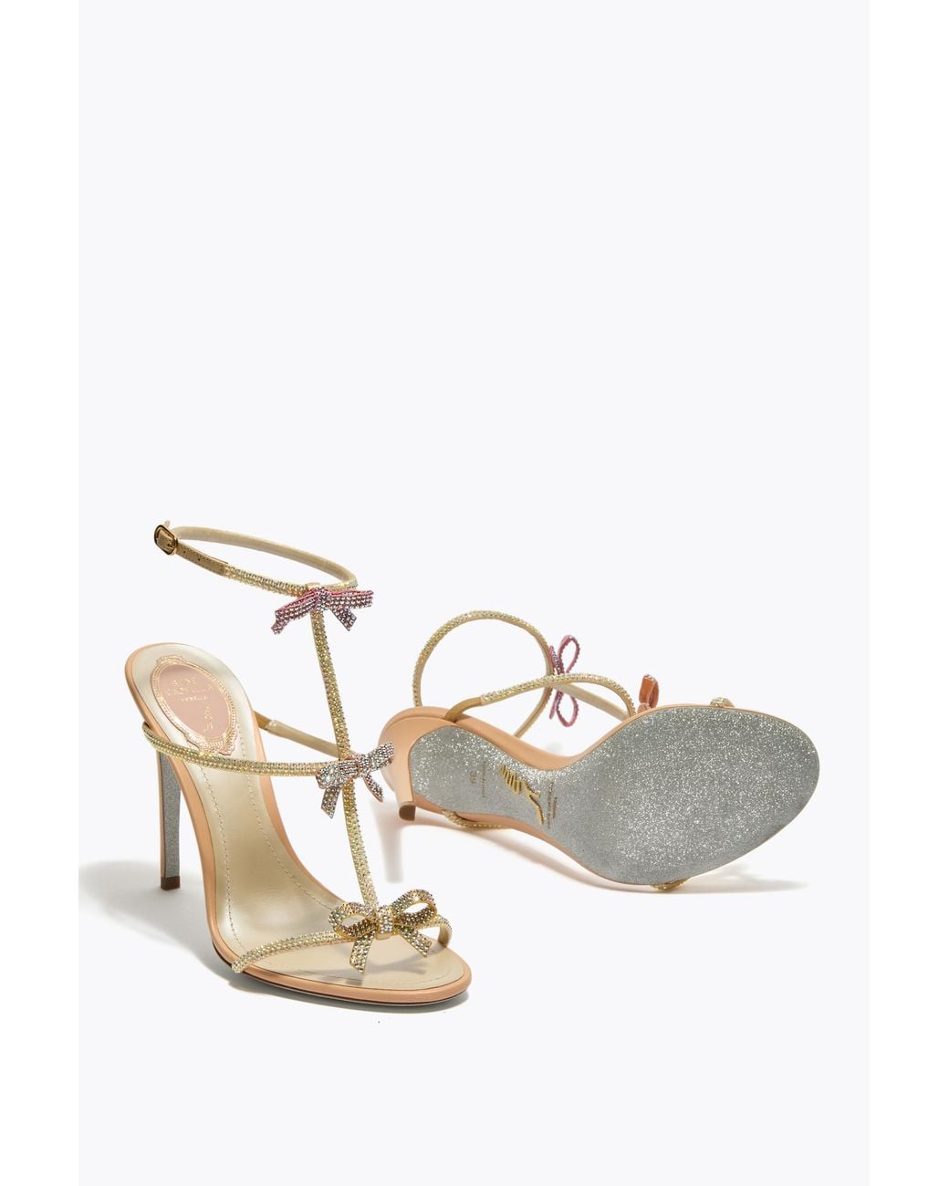 Rene Caovilla White Caterina Nude Sandal 105