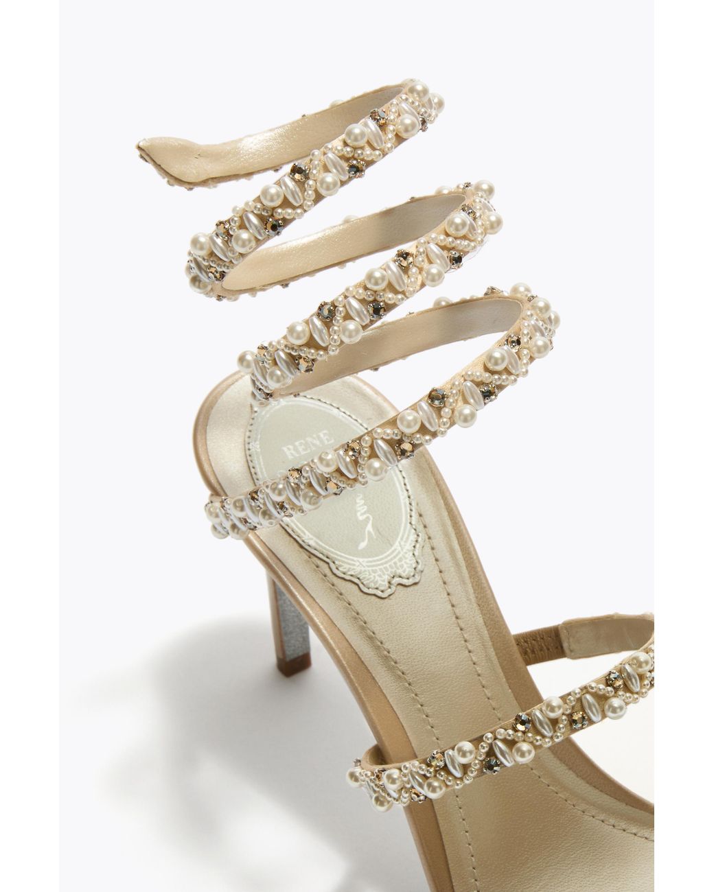 Rene Caovilla White Golden Honey Sandal 80