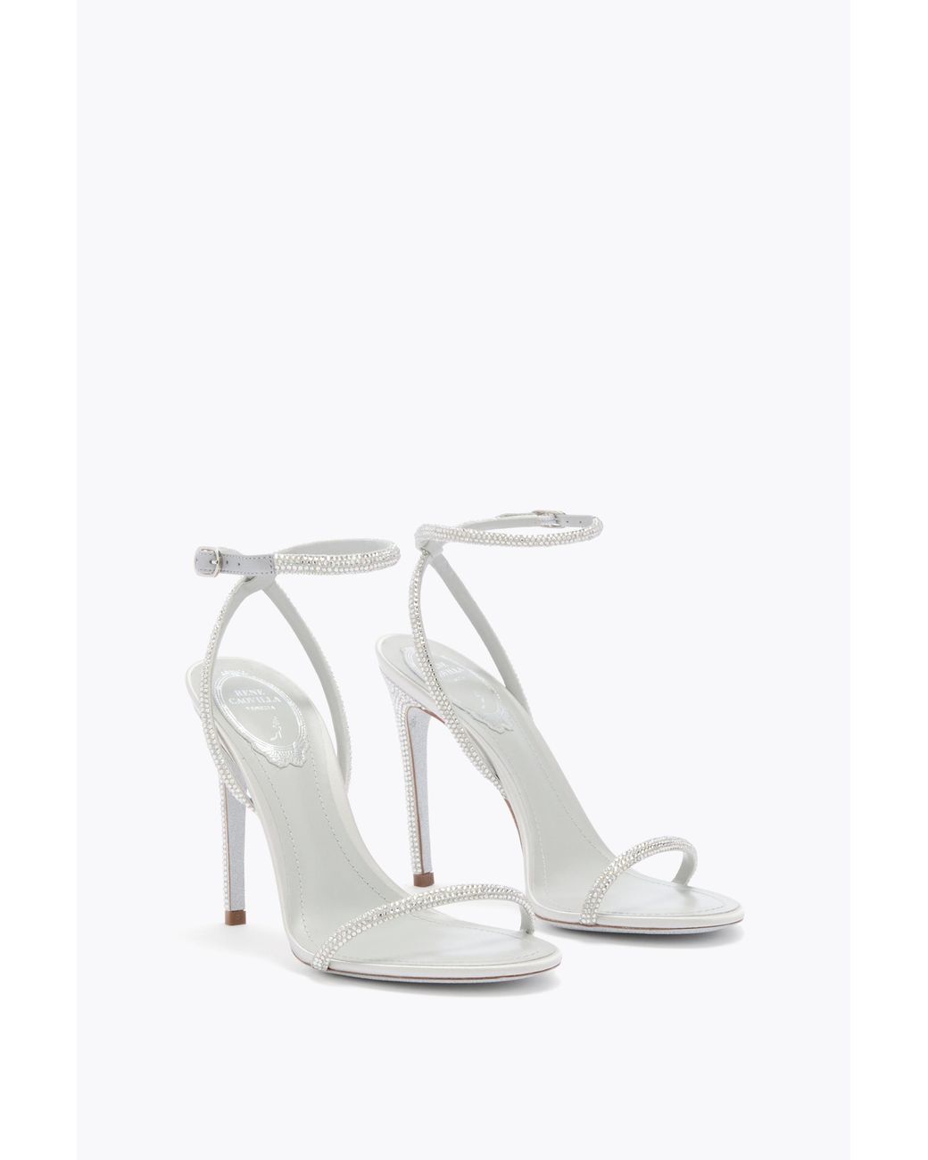 Rene Caovilla White Sandalo Ellabrita Argento 105