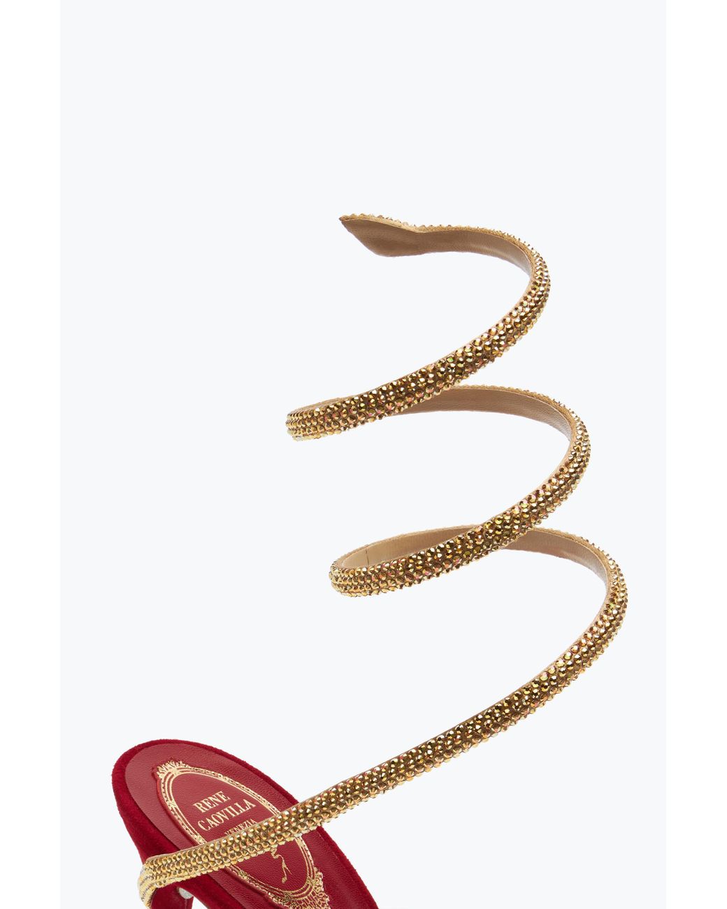 Rene Caovilla Red Margot Velvet Sandal 120