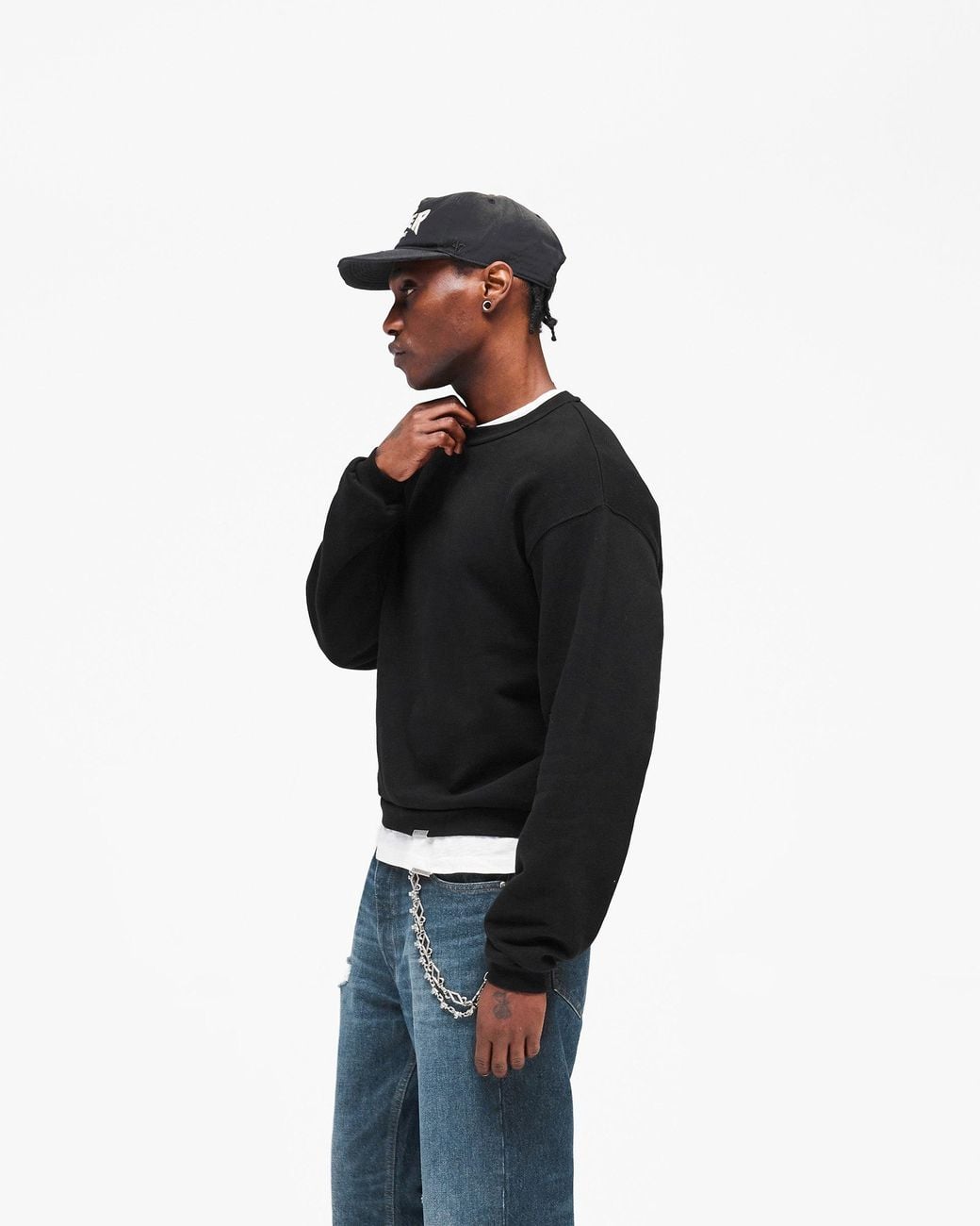Represent Black Gh Shrunken Sweatshirt for men