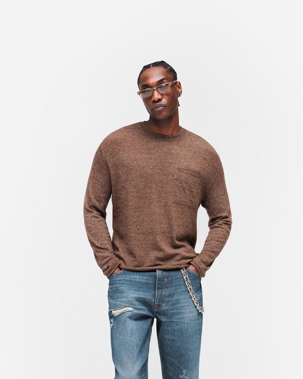 Represent Brown Gh Knitted Long Sleeve Top for men