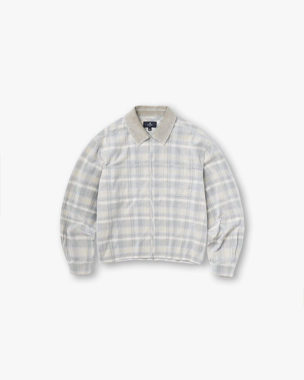 Represent White Cord Zip Flannel Shirt for men