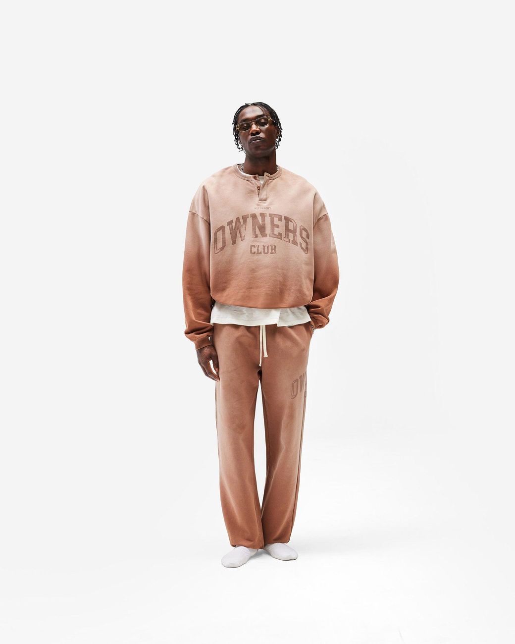 Represent Brown Represent Owners Club Henley Sweater for men
