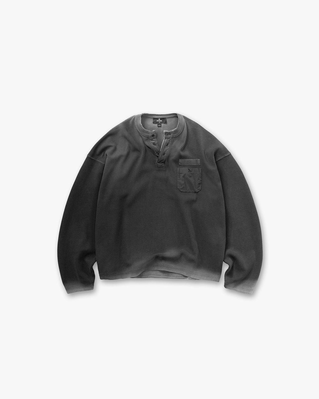 Represent Black Heavyweight Henley Sweater for men
