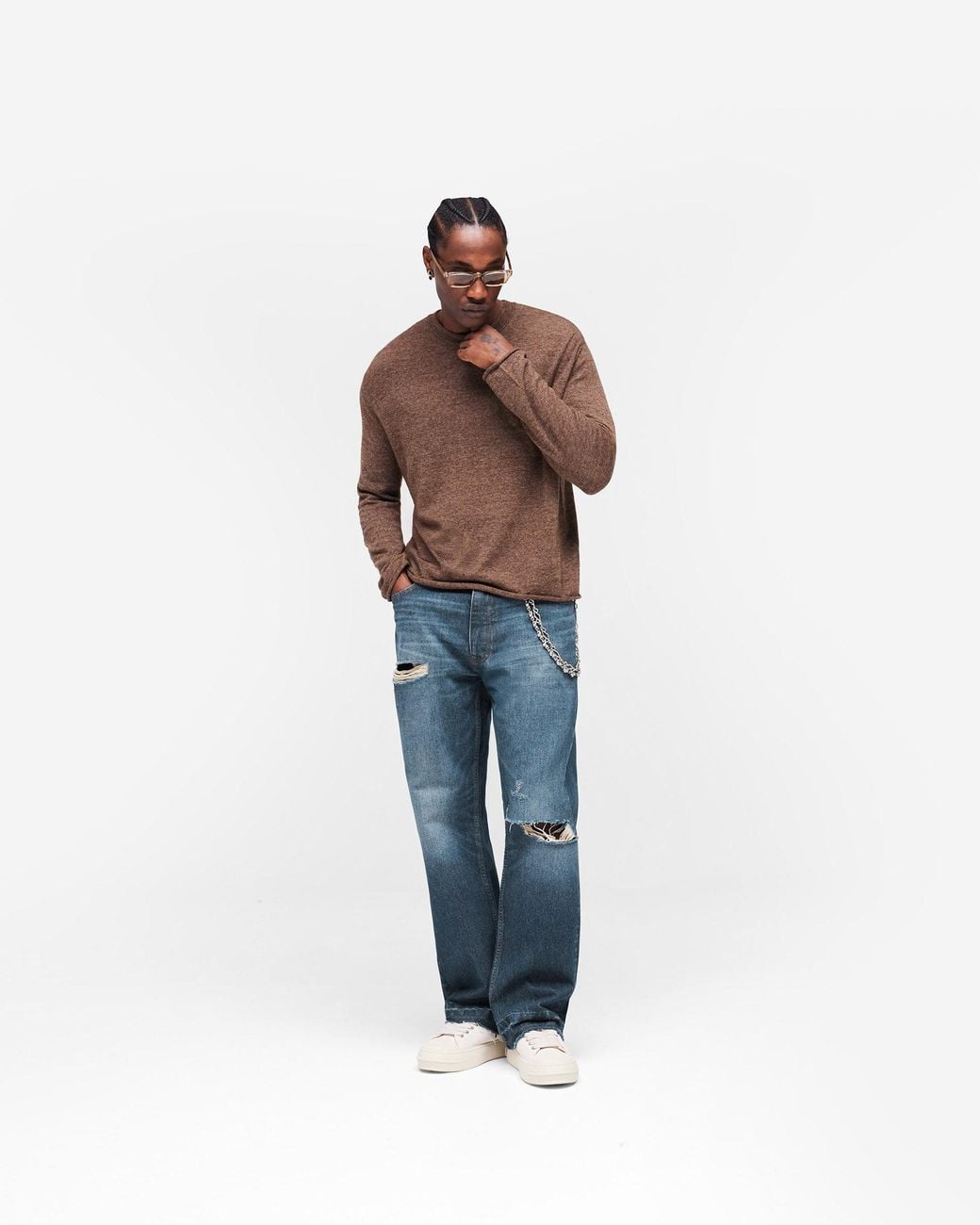 Represent Brown Gh Knitted Long Sleeve Top for men