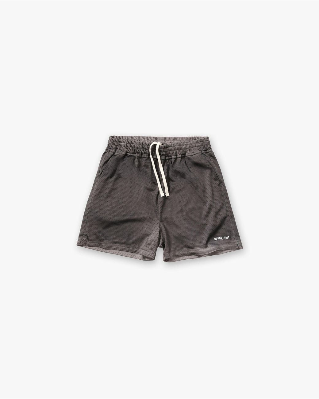 Represent Gray Washed Mesh Shorts for men