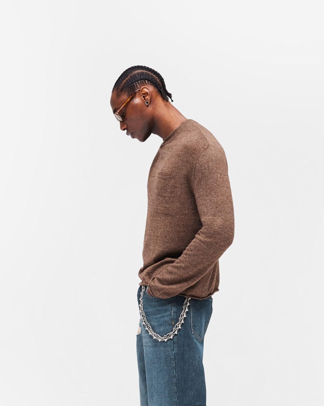 Represent Brown Gh Knitted Long Sleeve Top for men