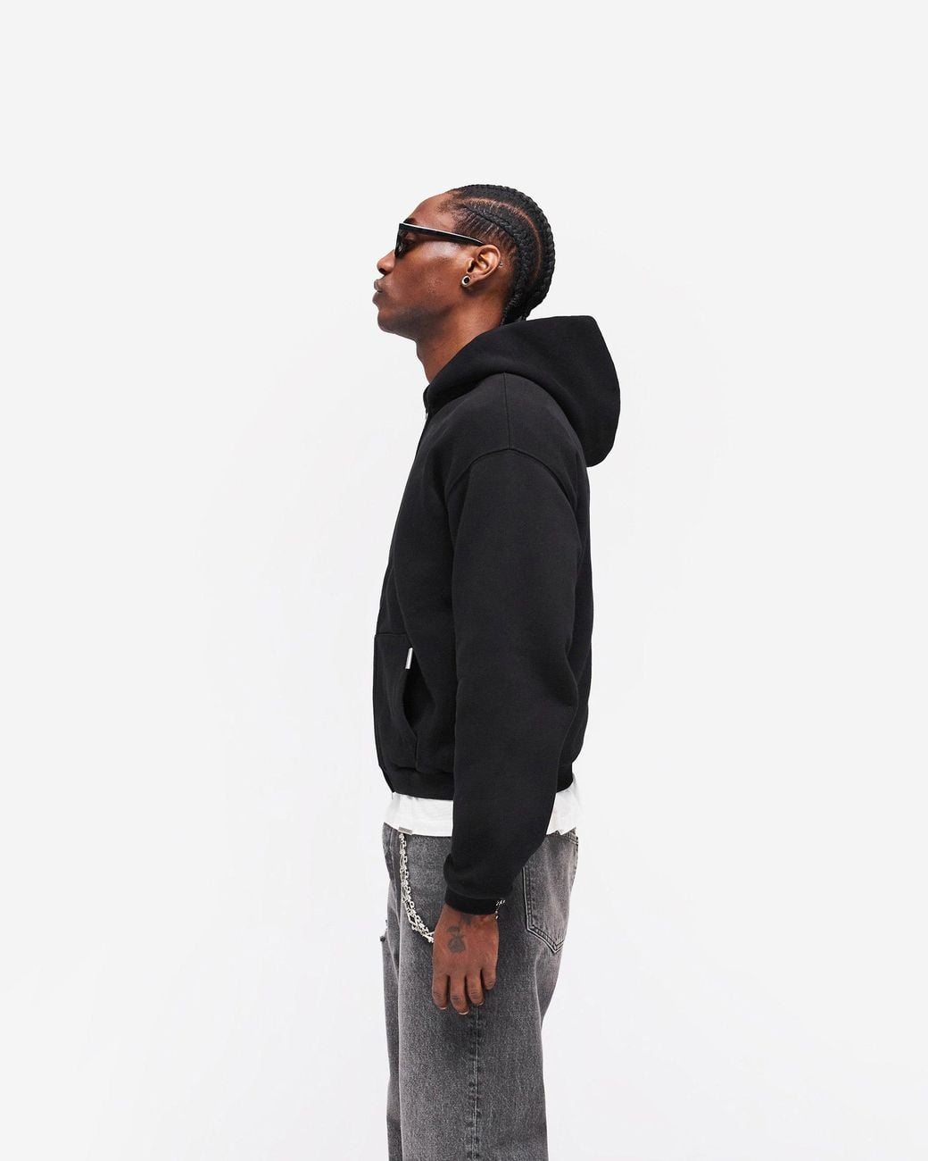 Represent Black Gh Shrunken Zip Hoodie for men