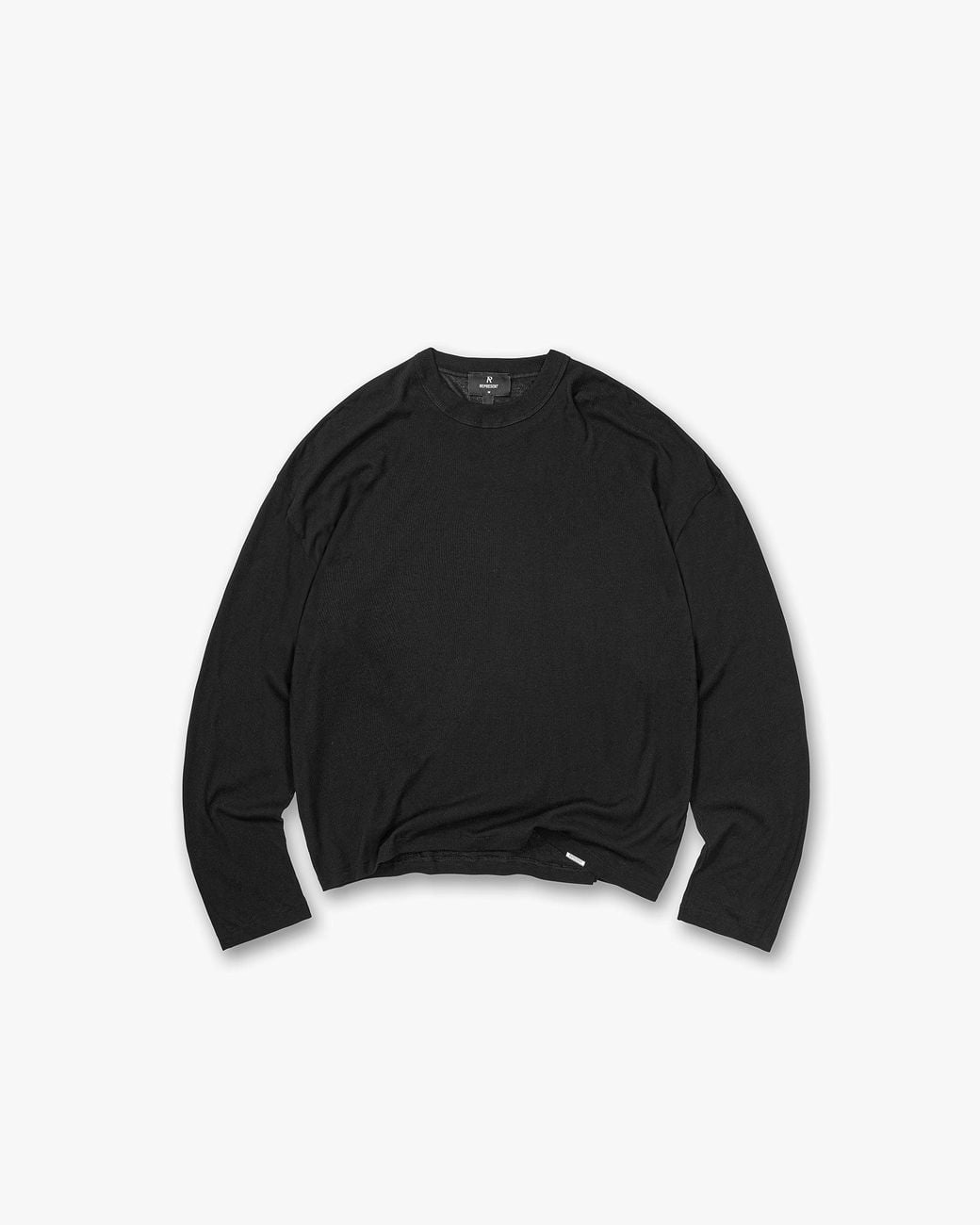 Represent Black Initial Sheer Rib Long Sleeve T-Shirt for men