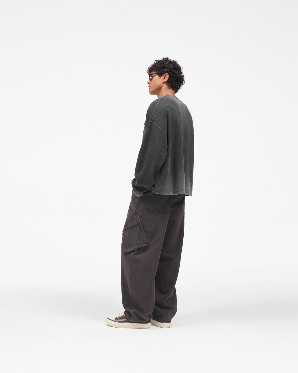 Represent Black Heavyweight Henley Sweater for men