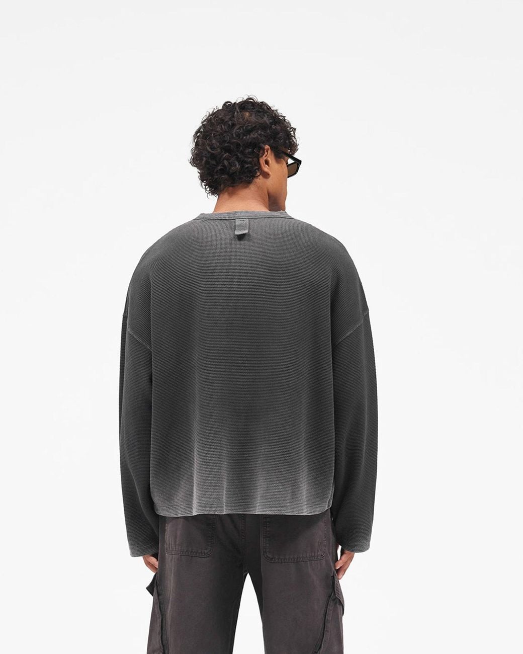 Represent Black Heavyweight Henley Sweater for men