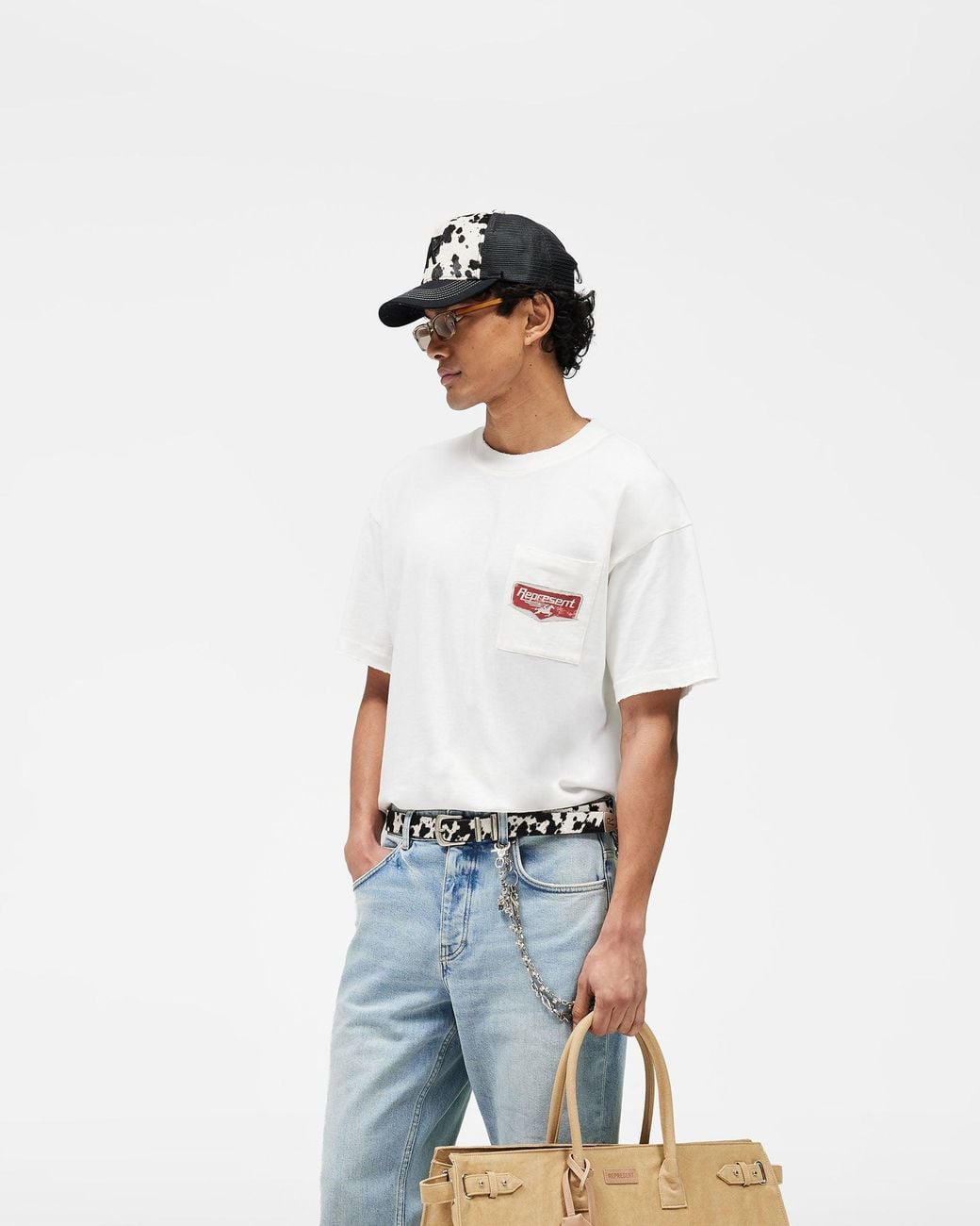 Represent White Nothing Faster T-Shirt for men