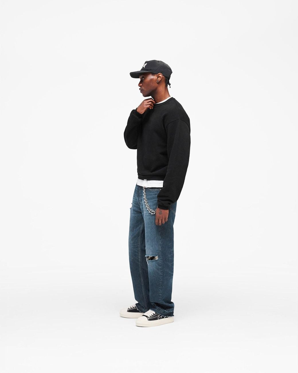 Represent Black Gh Shrunken Sweatshirt for men