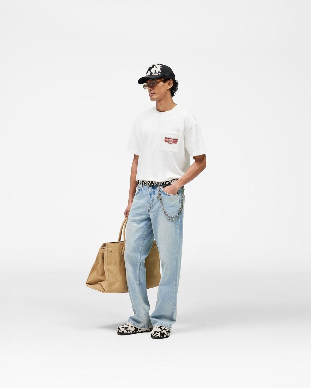 Represent White Nothing Faster T-Shirt for men
