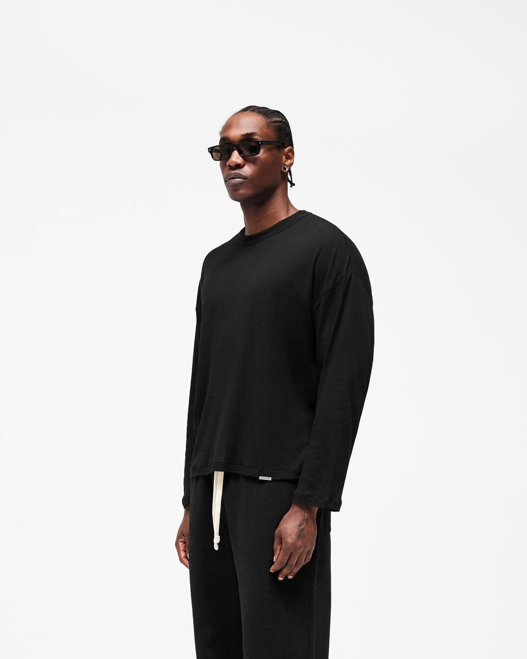 Represent Black Initial Sheer Rib Long Sleeve T-Shirt for men