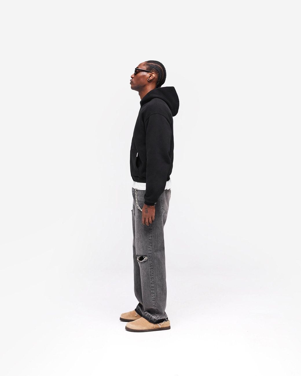 Represent Black Gh Shrunken Zip Hoodie for men
