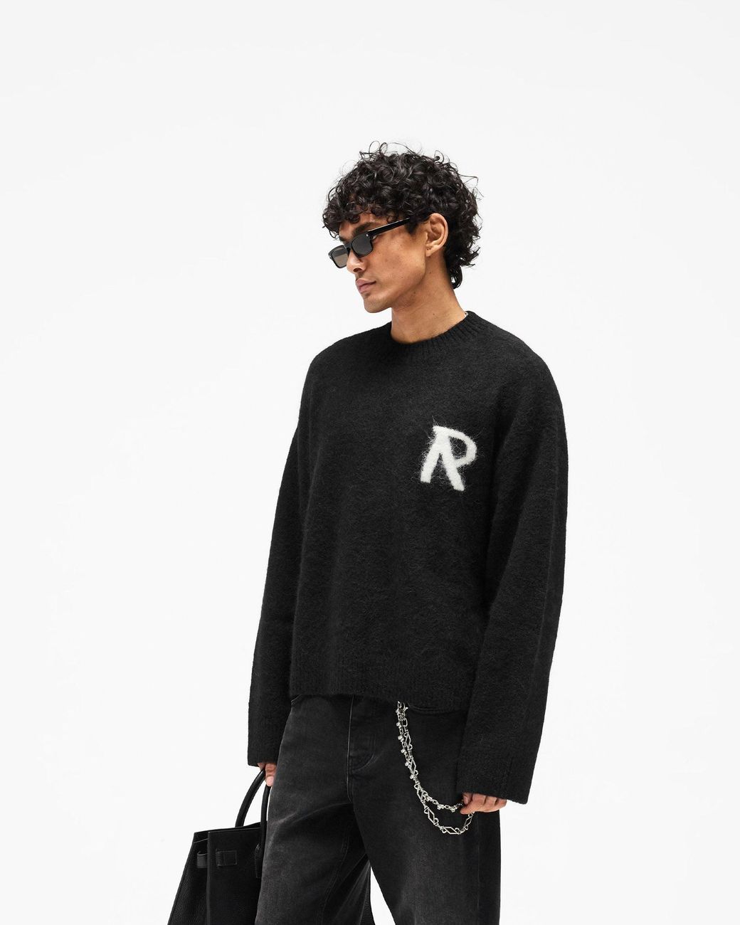 REPRESENT CLO US Black Logo Knit Sweater for men