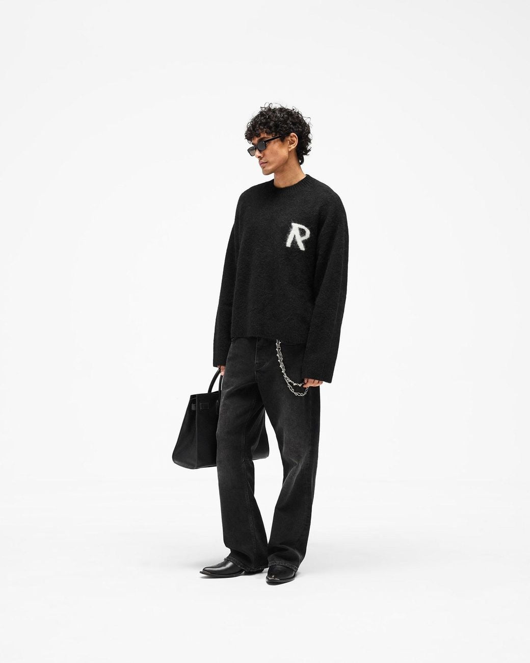 Represent Black Logo Knit Sweater for men