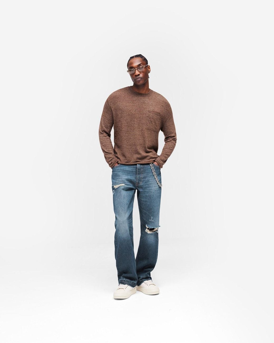 Represent Brown Gh Knitted Long Sleeve Top for men