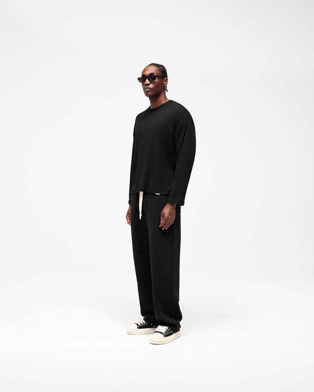 Represent Black Initial Sheer Rib Long Sleeve T-Shirt for men