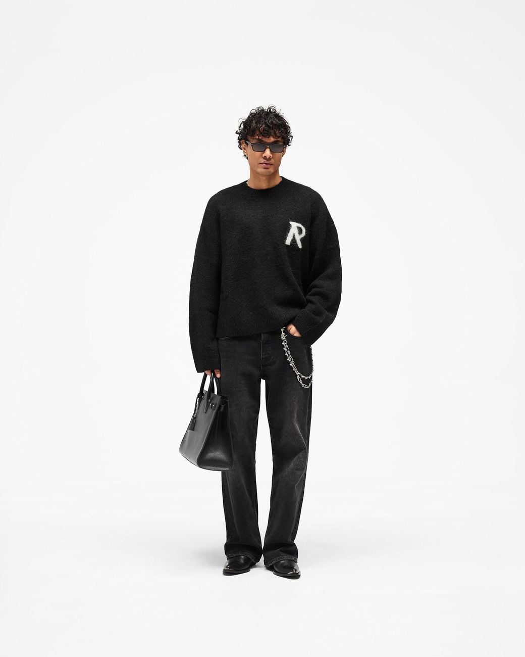 Represent Black Logo Knit Sweater for men