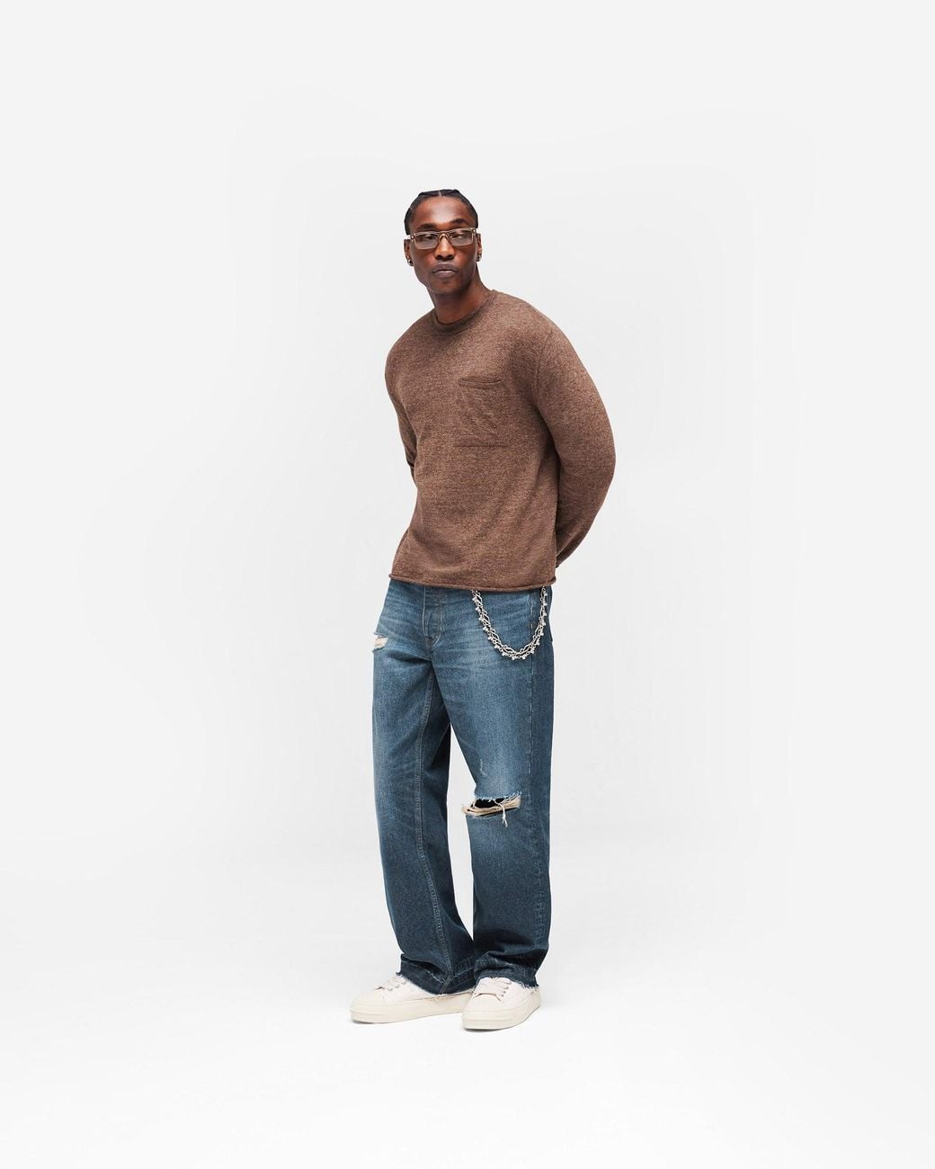 Represent Brown Gh Knitted Long Sleeve Top for men