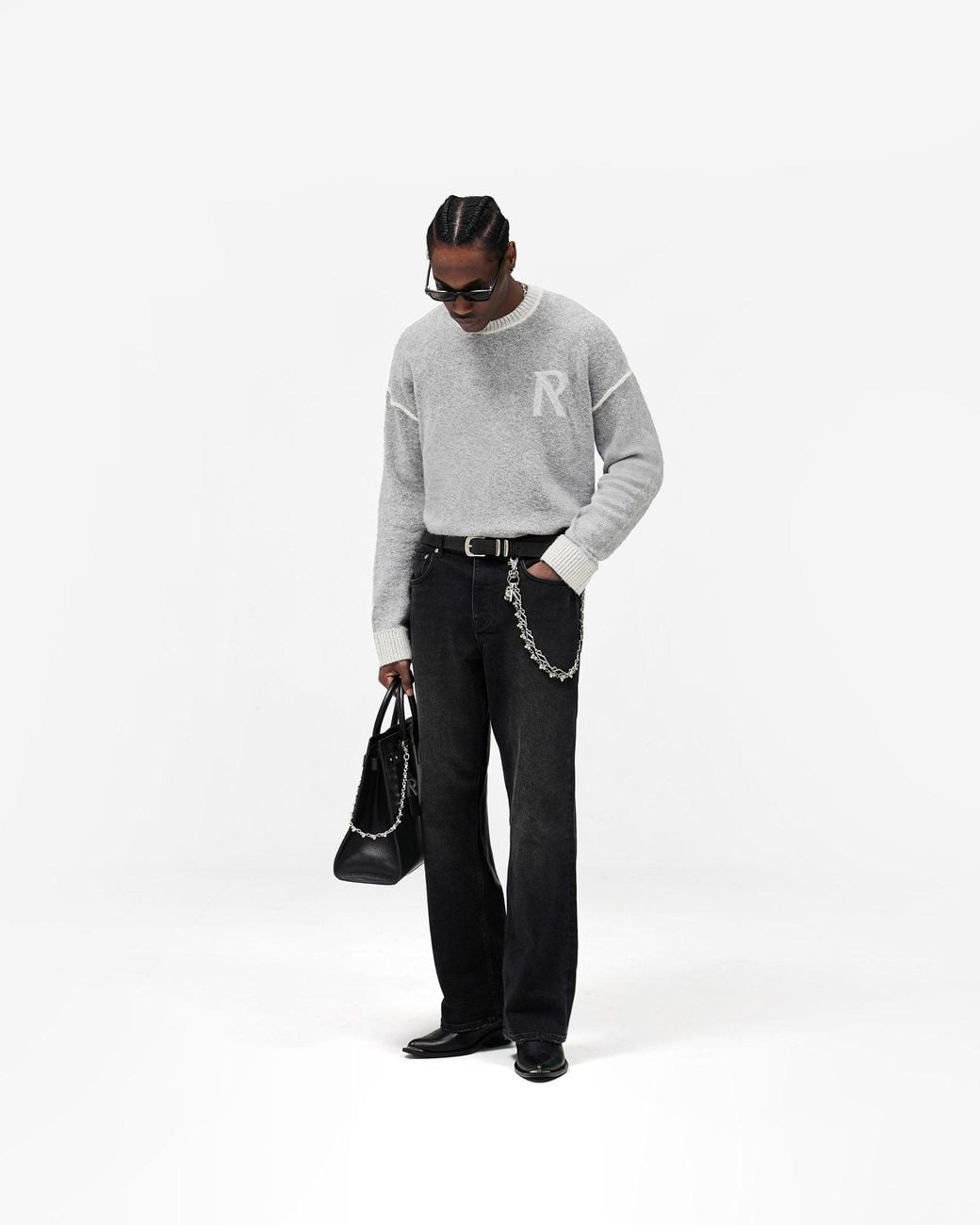 Represent Gray Laurel Knit Sweater for men