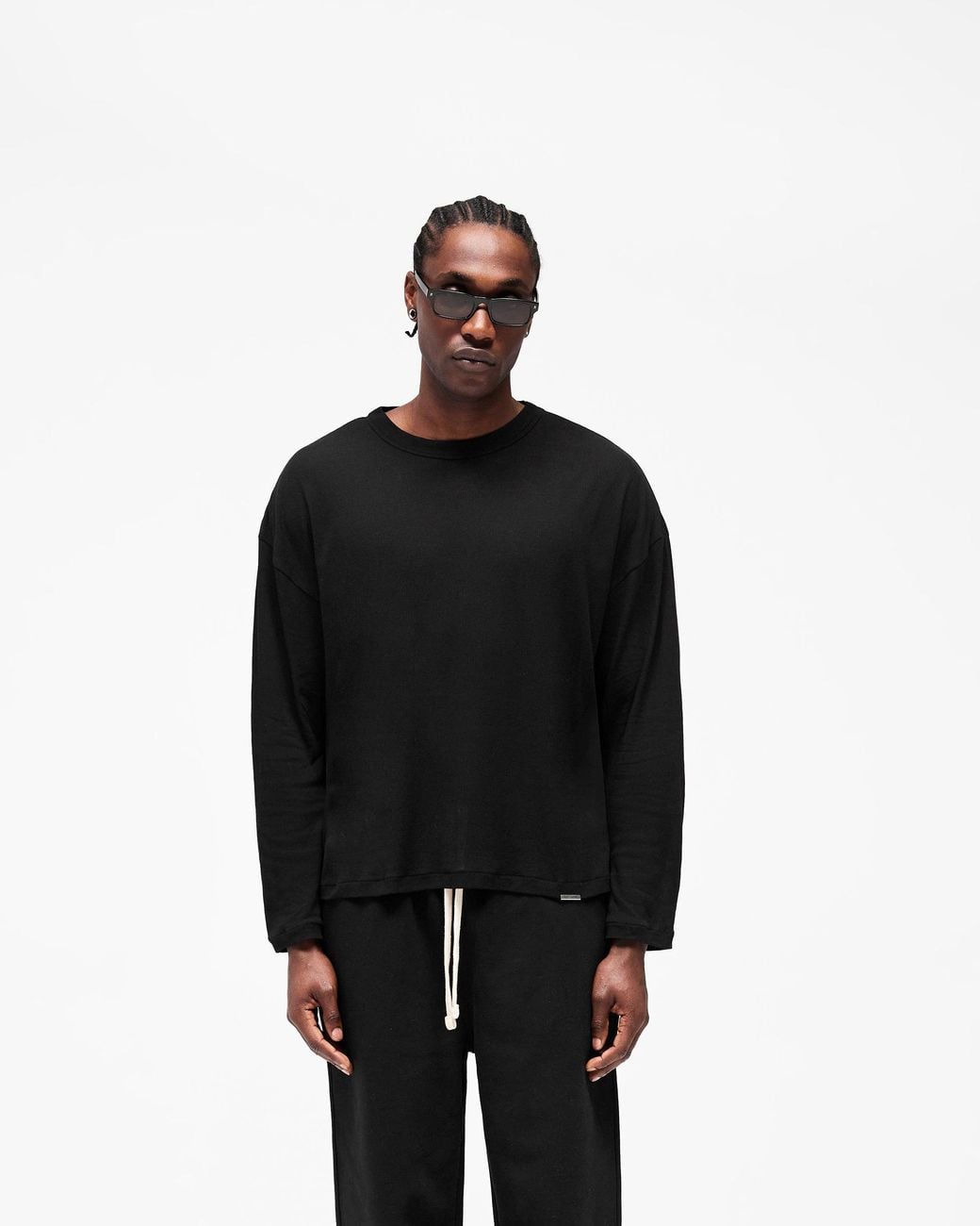 Represent Black Initial Sheer Rib Long Sleeve T-Shirt for men