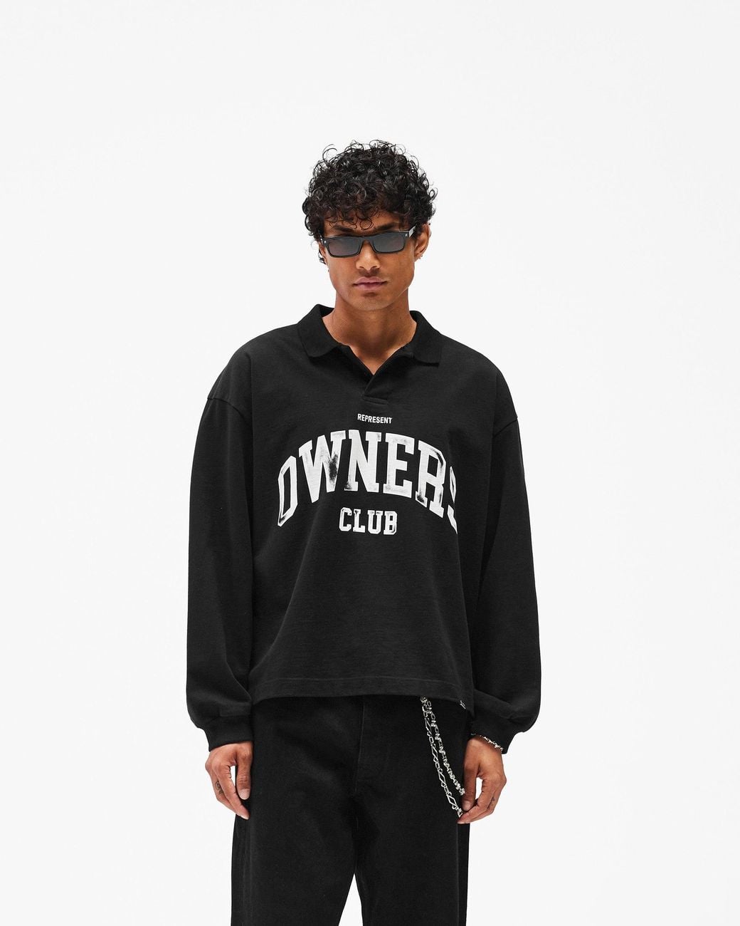 Represent Black Represent Owners Club Rugby Polo for men