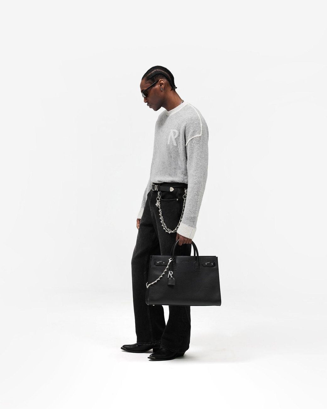 Represent Gray Laurel Knit Sweater for men