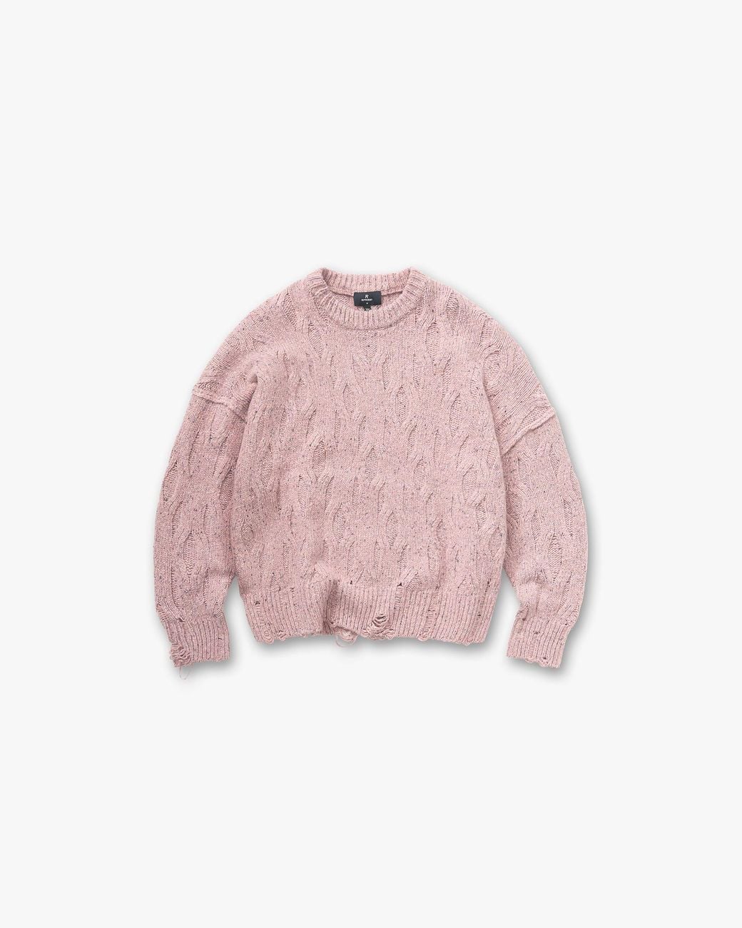 Represent Pink Distress Knit Sweater for men
