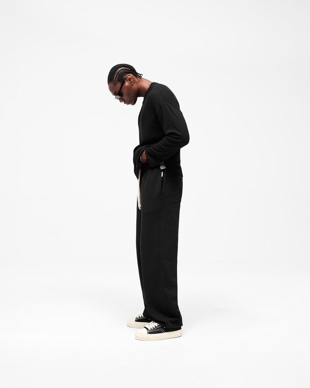 Represent Black Initial Sheer Rib Long Sleeve T-Shirt for men