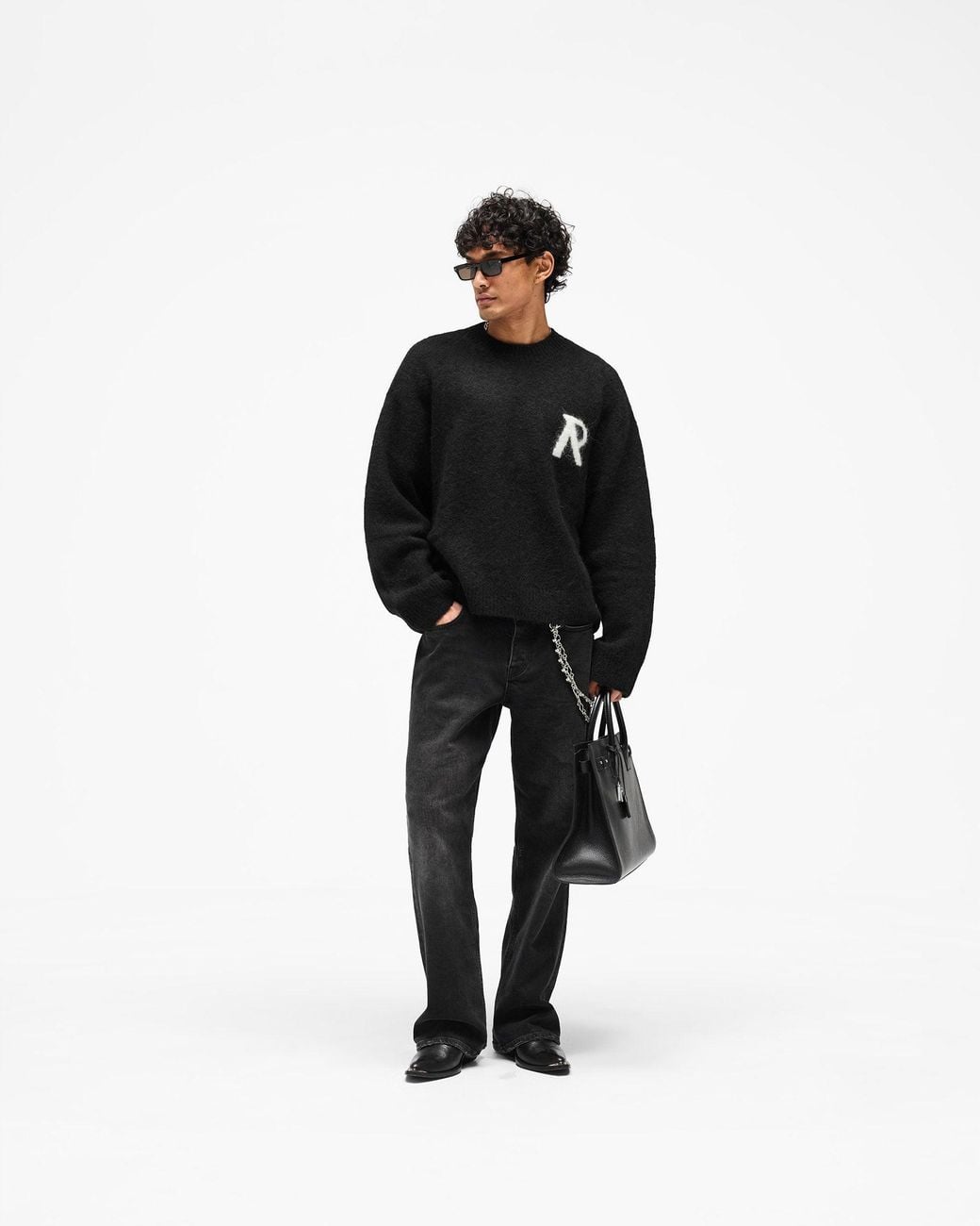Represent Black Logo Knit Sweater for men