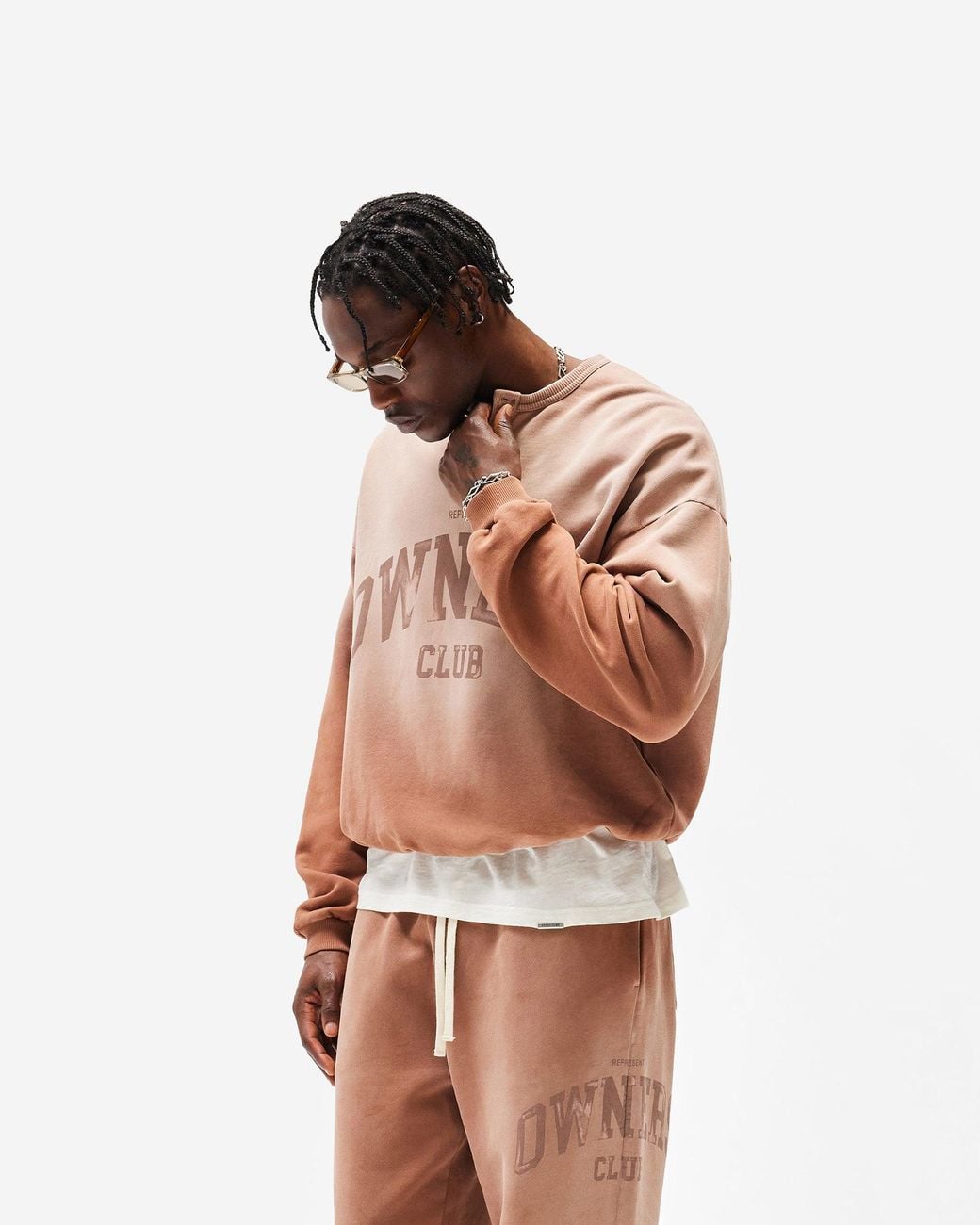 Represent Brown Represent Owners Club Henley Sweater for men