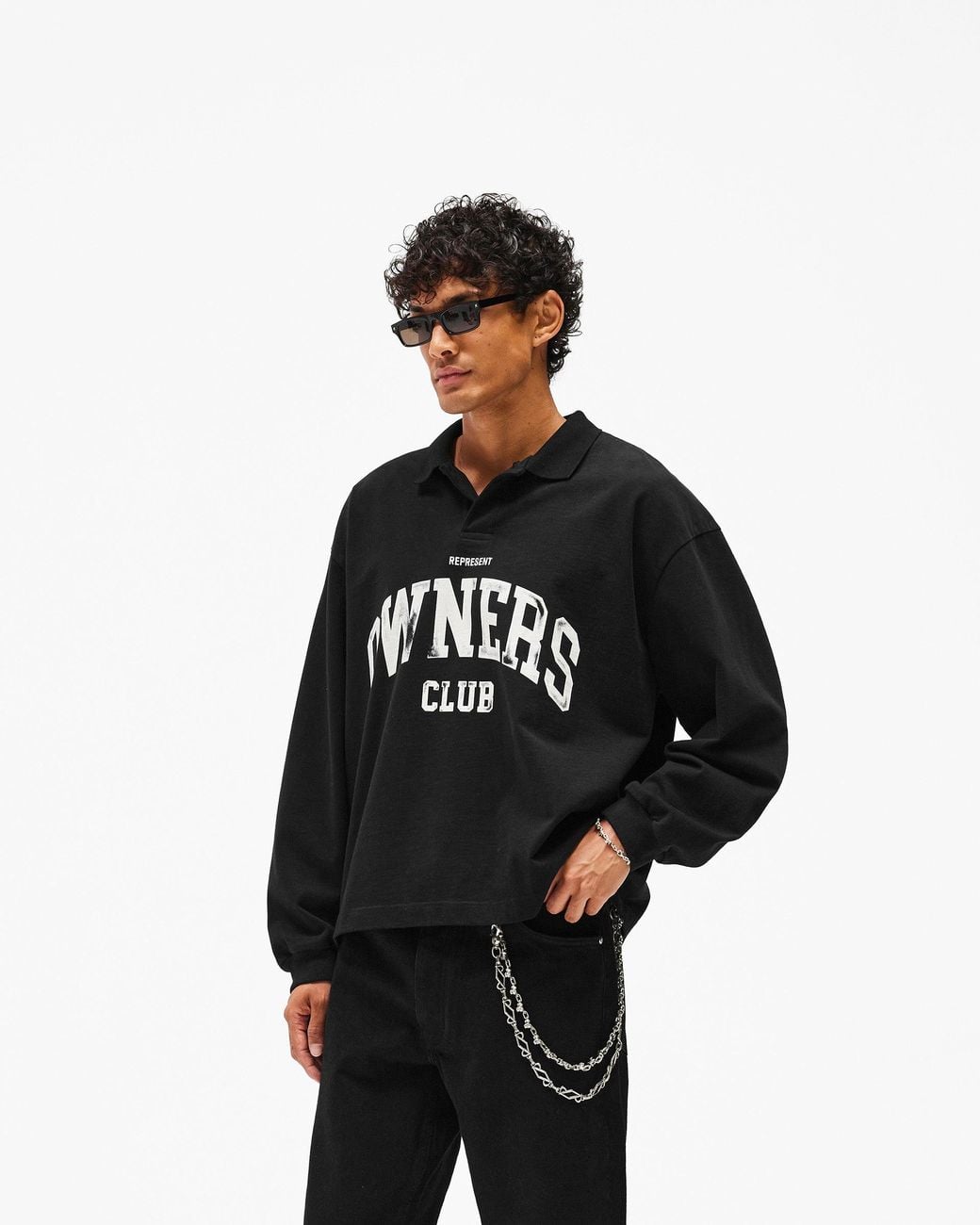 Represent Black Represent Owners Club Rugby Polo for men