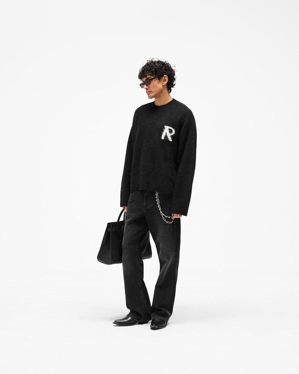 REPRESENT CLO US Black Logo Knit Sweater for men
