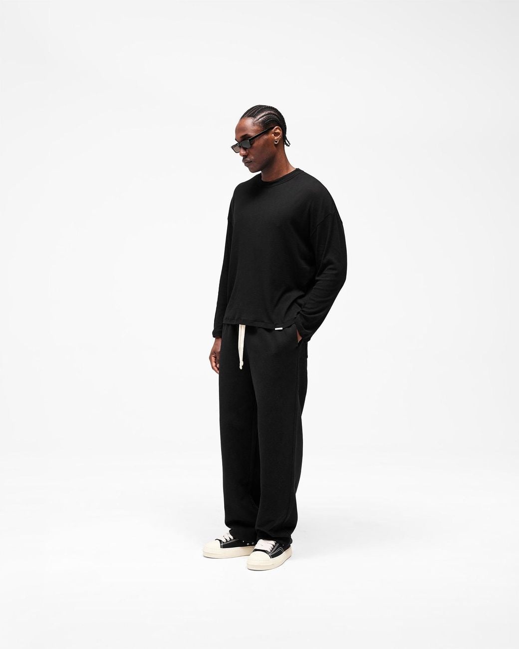 Represent Black Initial Sheer Rib Long Sleeve T-Shirt for men