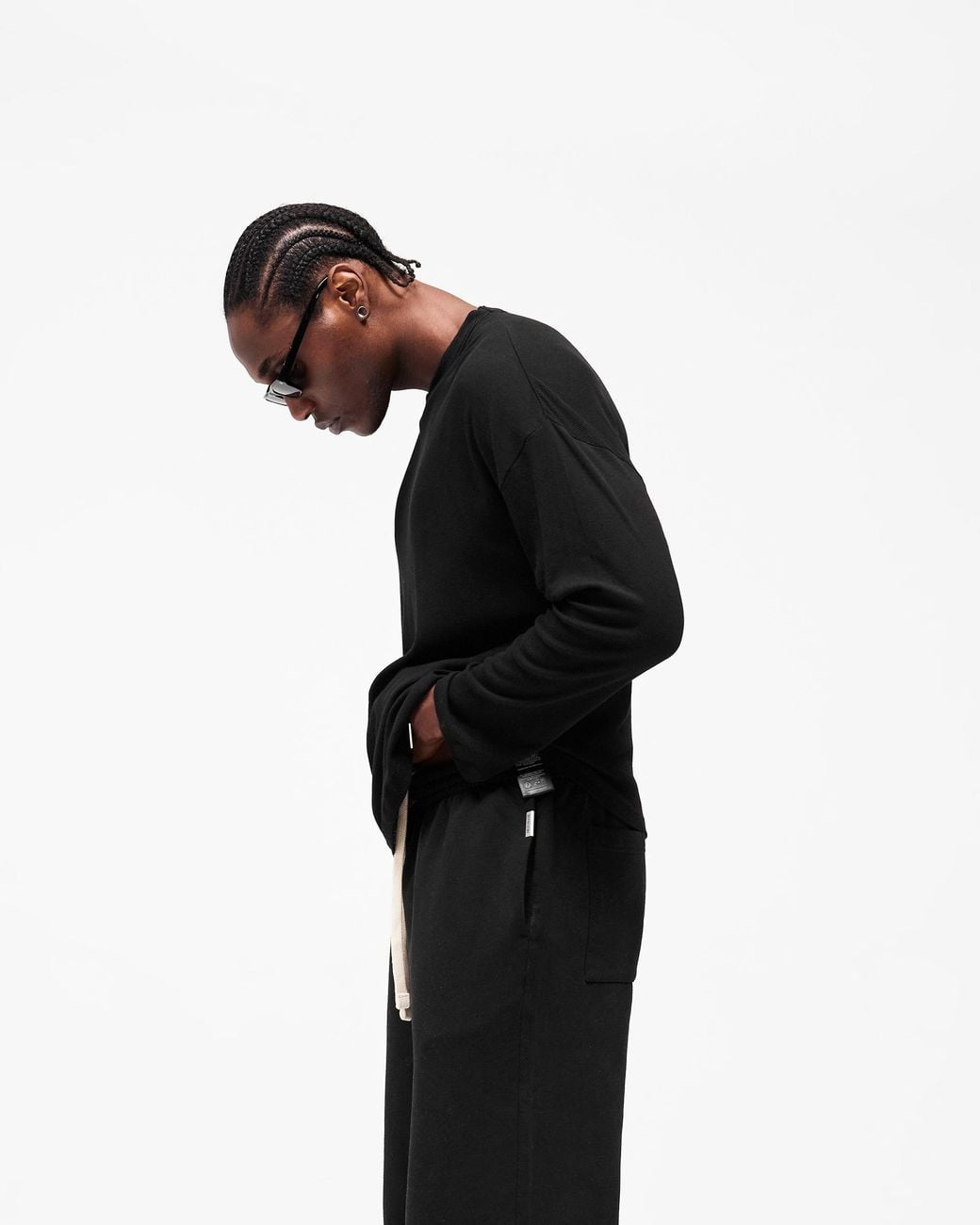 Represent Black Initial Sheer Rib Long Sleeve T-Shirt for men