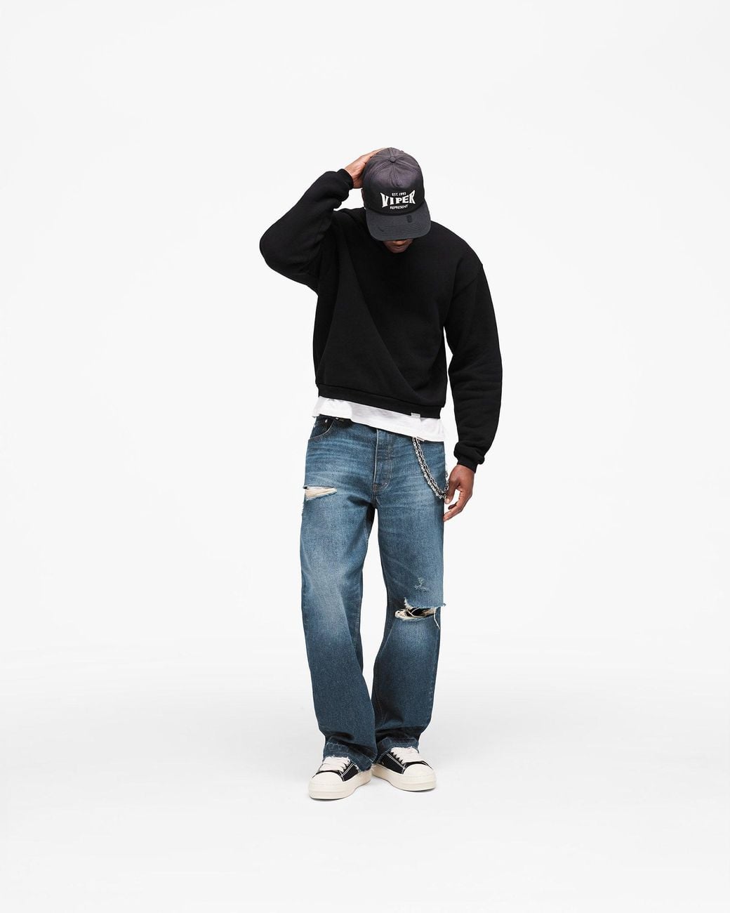 Represent Black Gh Shrunken Sweatshirt for men