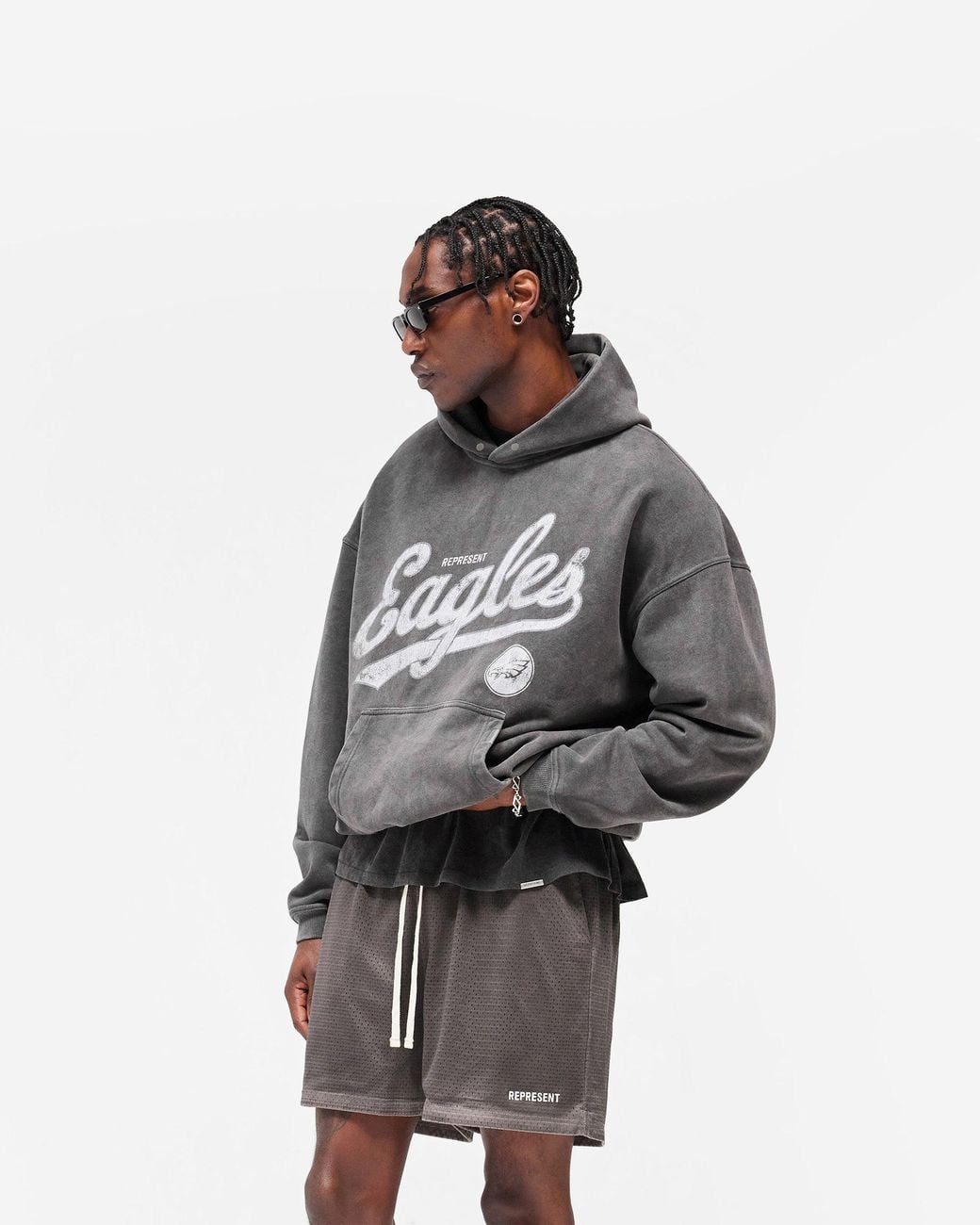 Represent Gray Philadelphia Eagles X Represent Hoodie for men