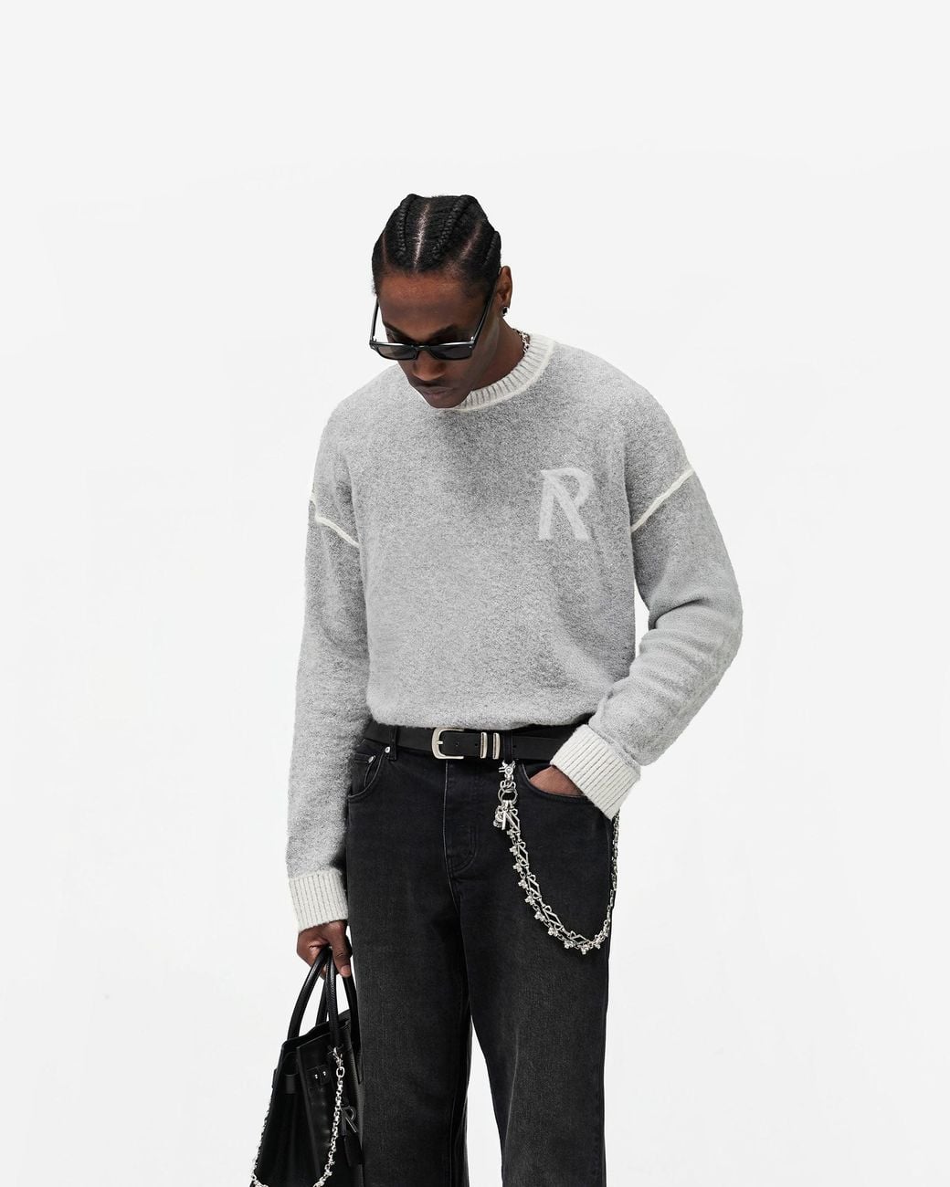 Represent Gray Laurel Knit Sweater for men