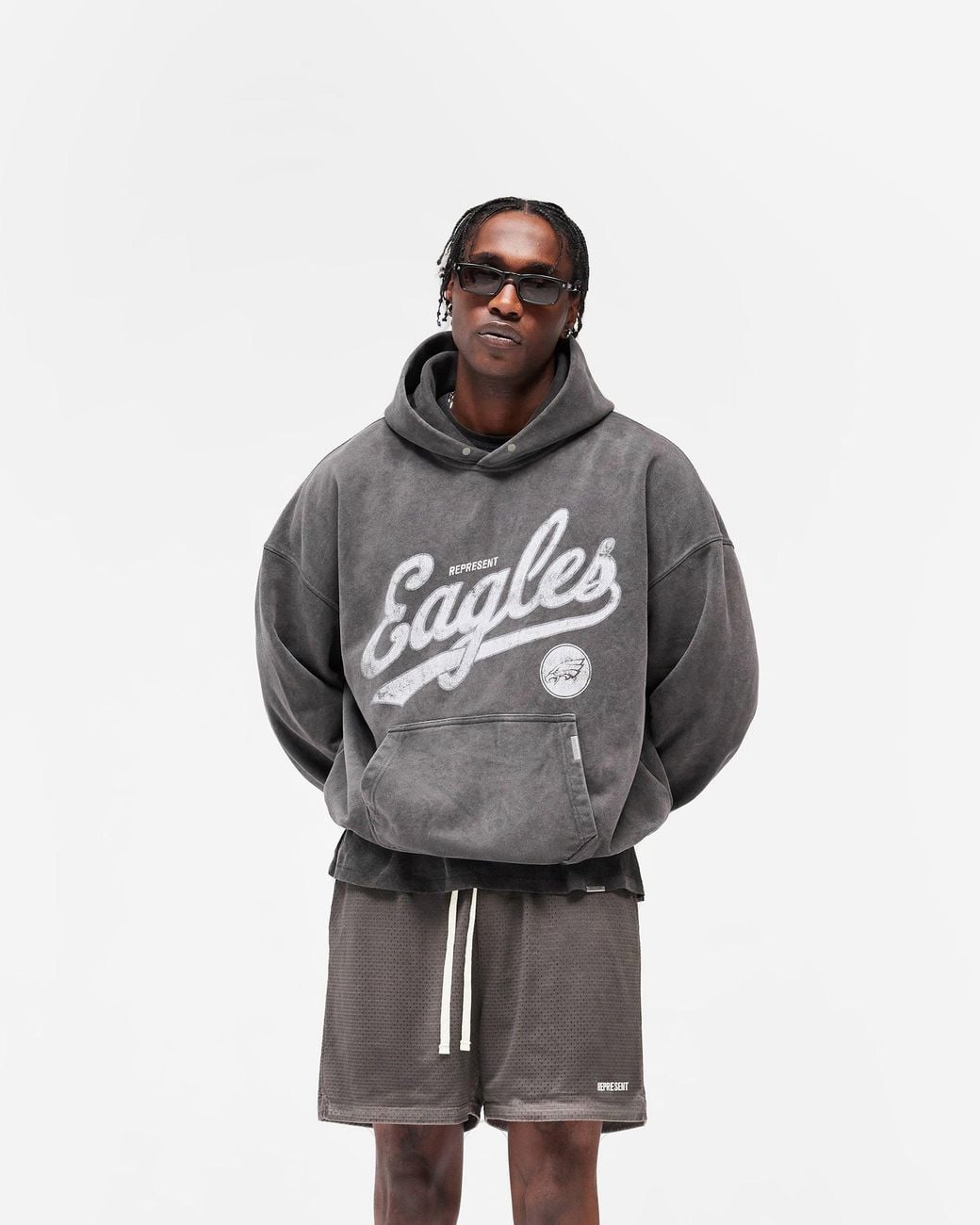 Represent Gray Philadelphia Eagles X Represent Hoodie for men