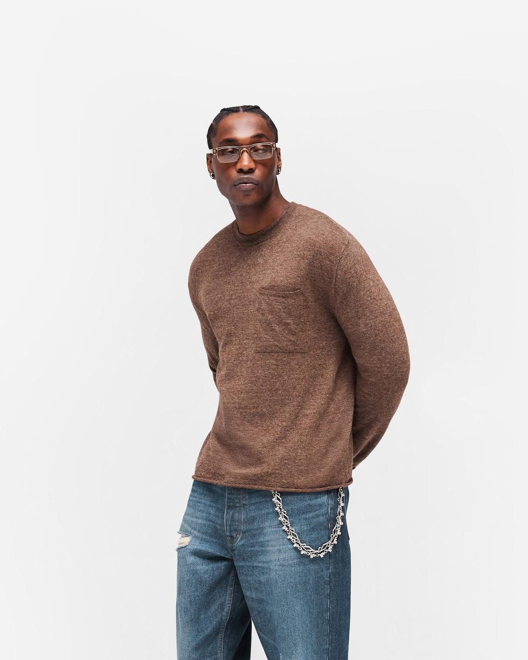 Represent Brown Gh Knitted Long Sleeve Top for men