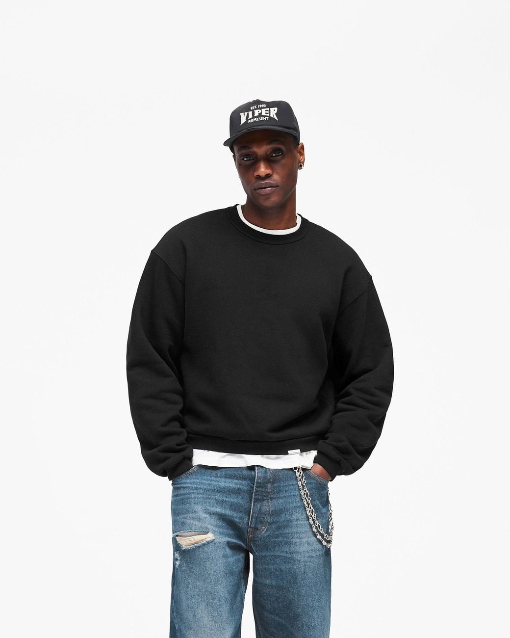 Represent Black Gh Shrunken Sweatshirt for men