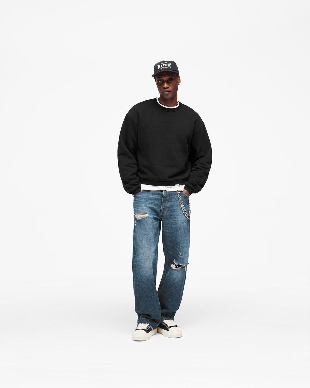 Represent Black Gh Shrunken Sweatshirt for men