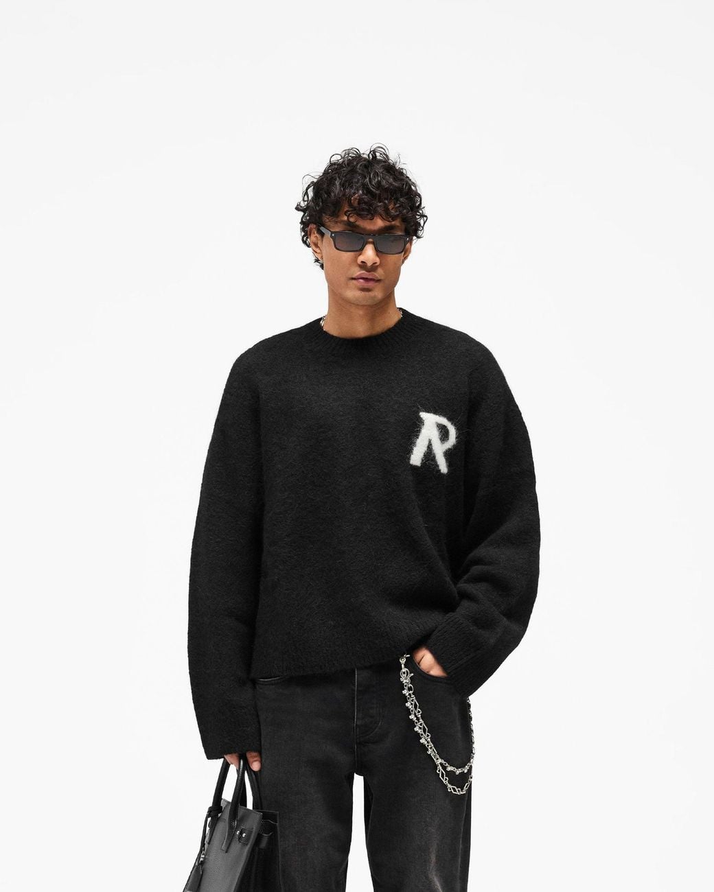 Represent Black Logo Knit Sweater for men