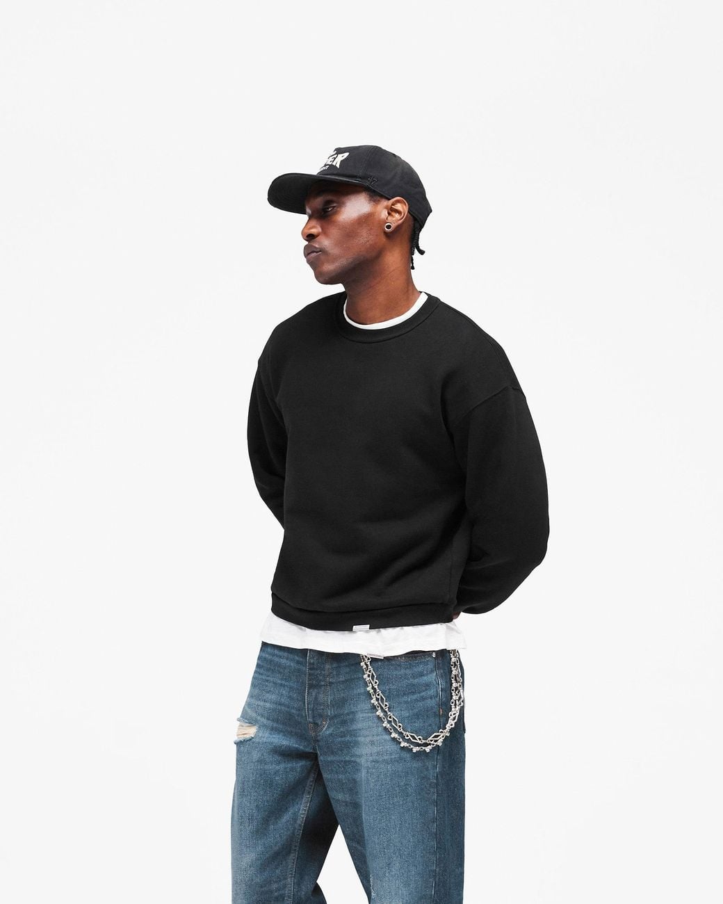 Represent Black Gh Shrunken Sweatshirt for men